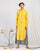 Long Length Stripe Kurta - Yellow