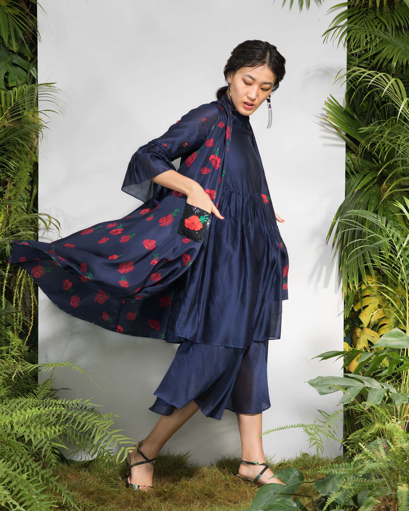 Midnight Raglan Sleeve Dress