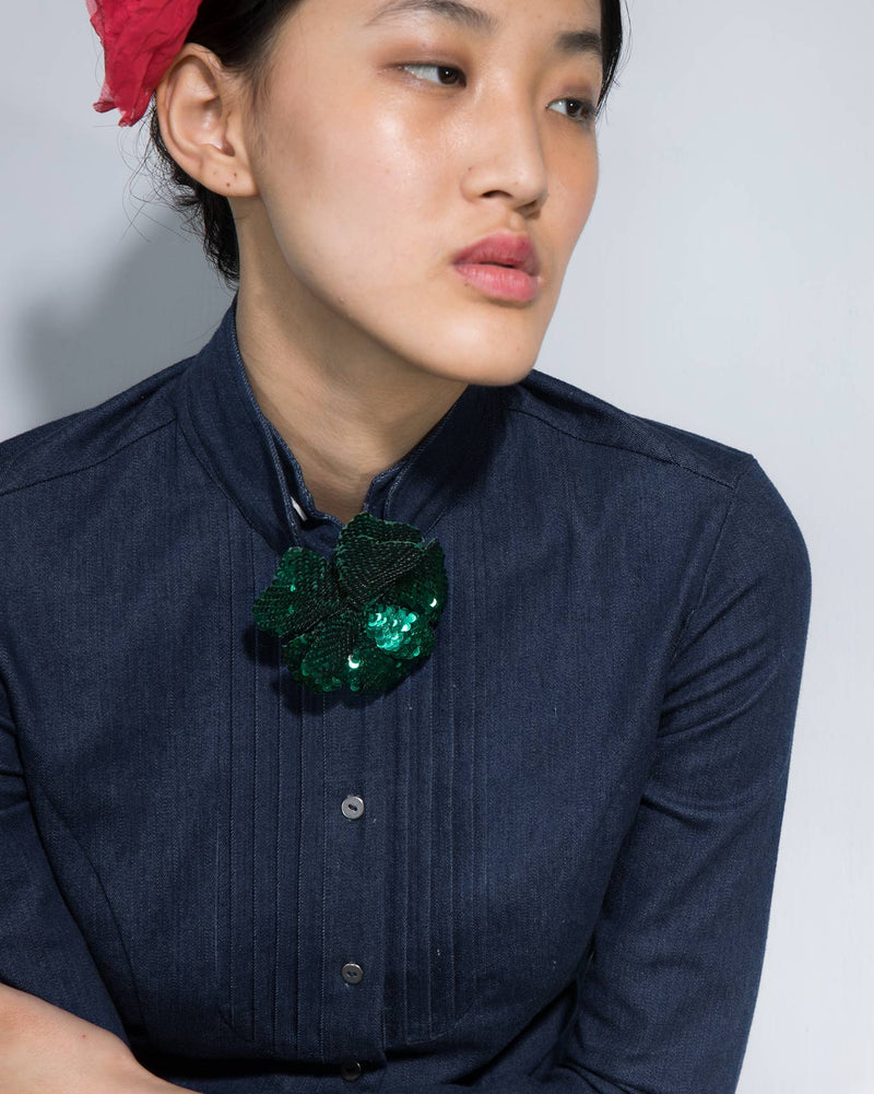 Daisy Brooch - Green