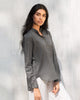 Mandarin Collar Top - Grey
