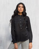 Mandarin Collar Top - Black