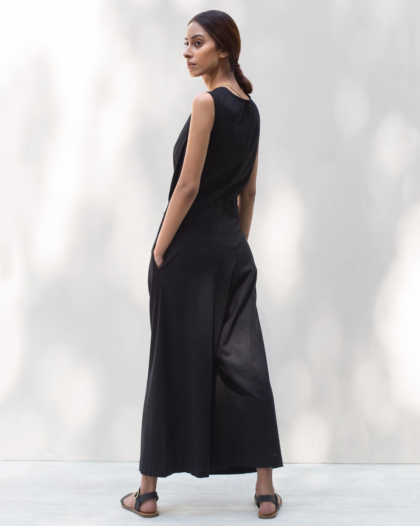 Front Knot Jumpsuit - Black