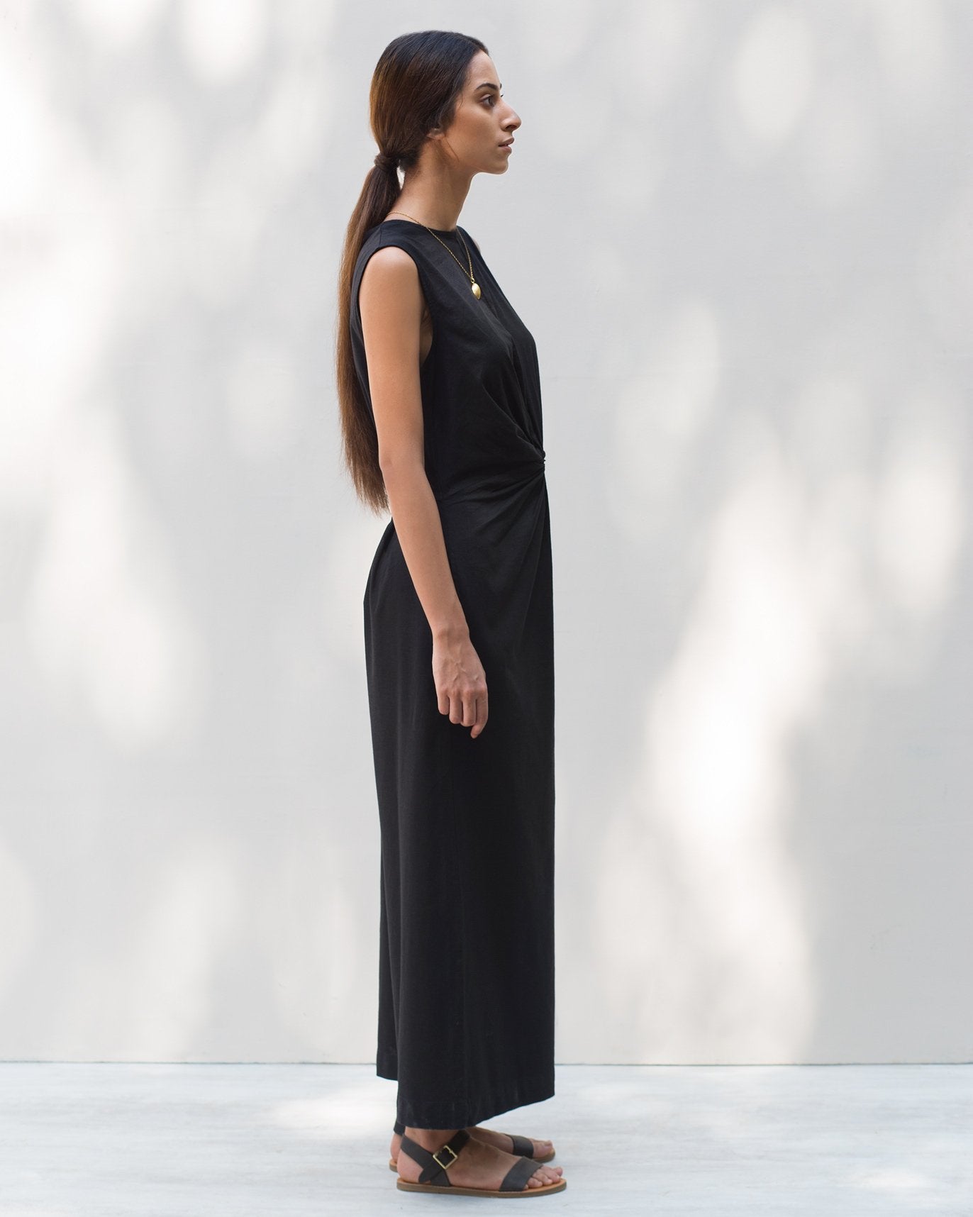 Front Knot Jumpsuit - Black