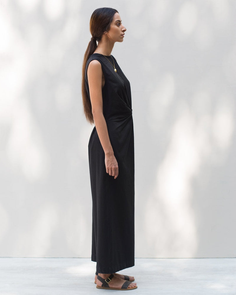 Front Knot Jumpsuit - Black