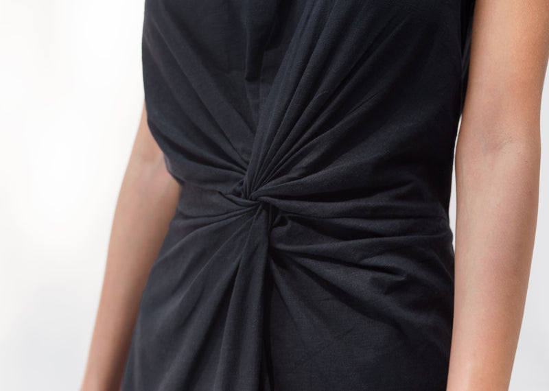 Front Knot Jumpsuit - Black