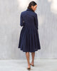 Pleated Shirt Dress - Blue