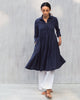 Pleated Shirt Dress - Blue