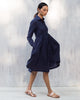 Pleated Shirt Dress - Blue