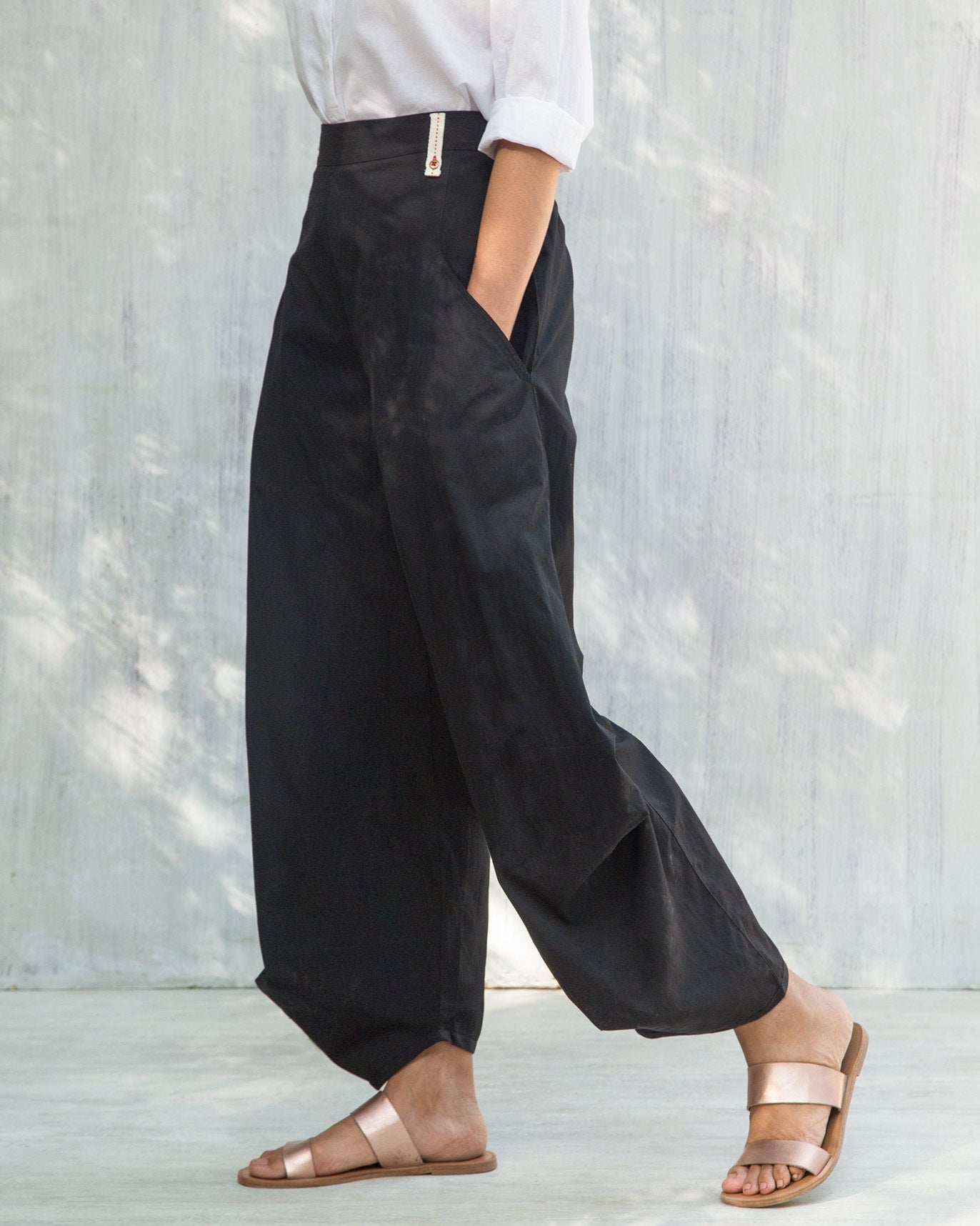 Boat Cropped Pants - Black