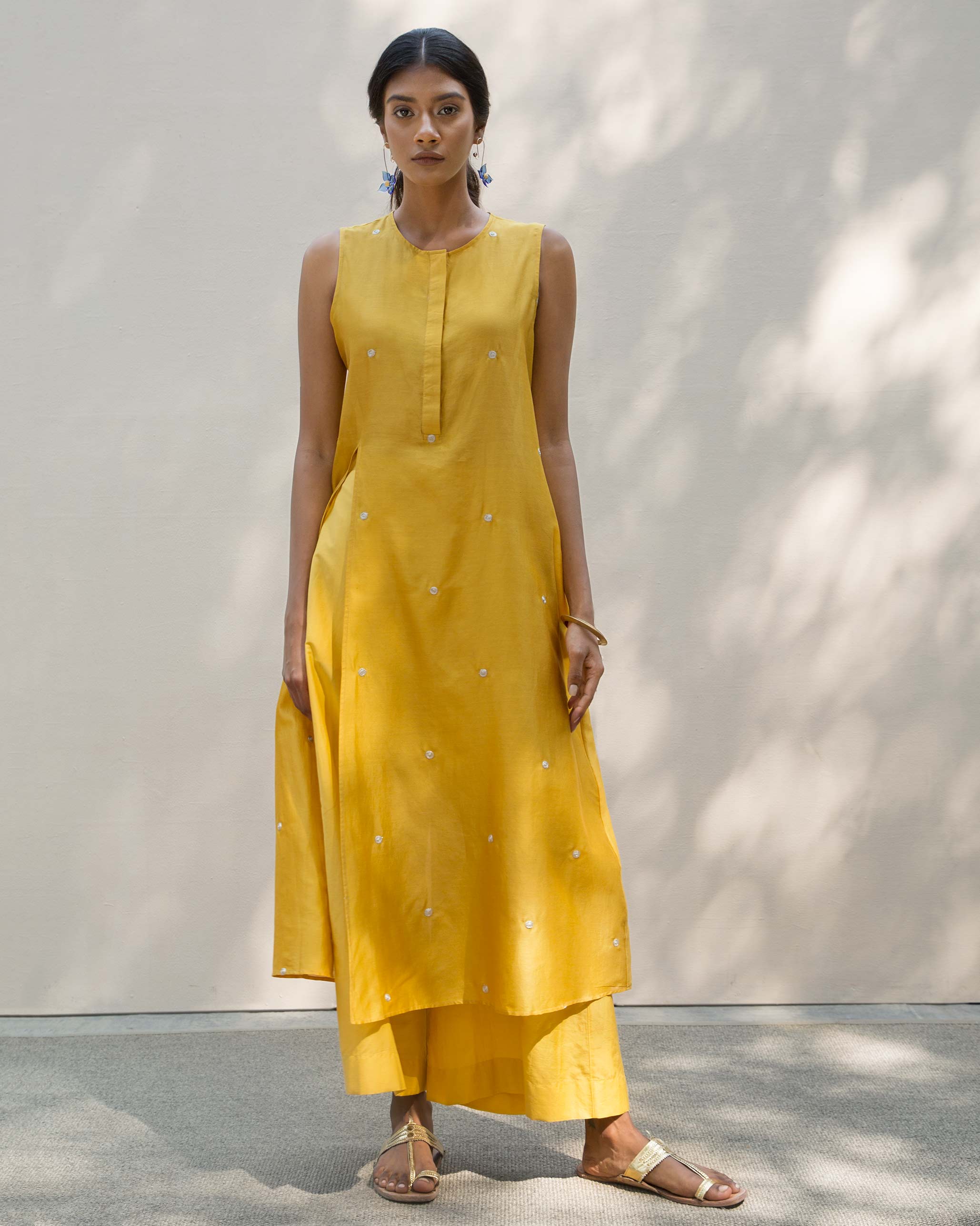 High Slit Kurta - Yellow