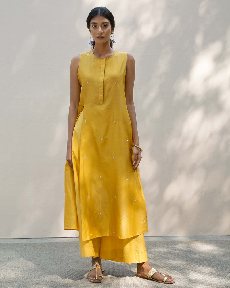 High Slit Kurta - Yellow