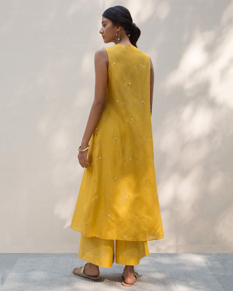 High Slit Kurta - Yellow
