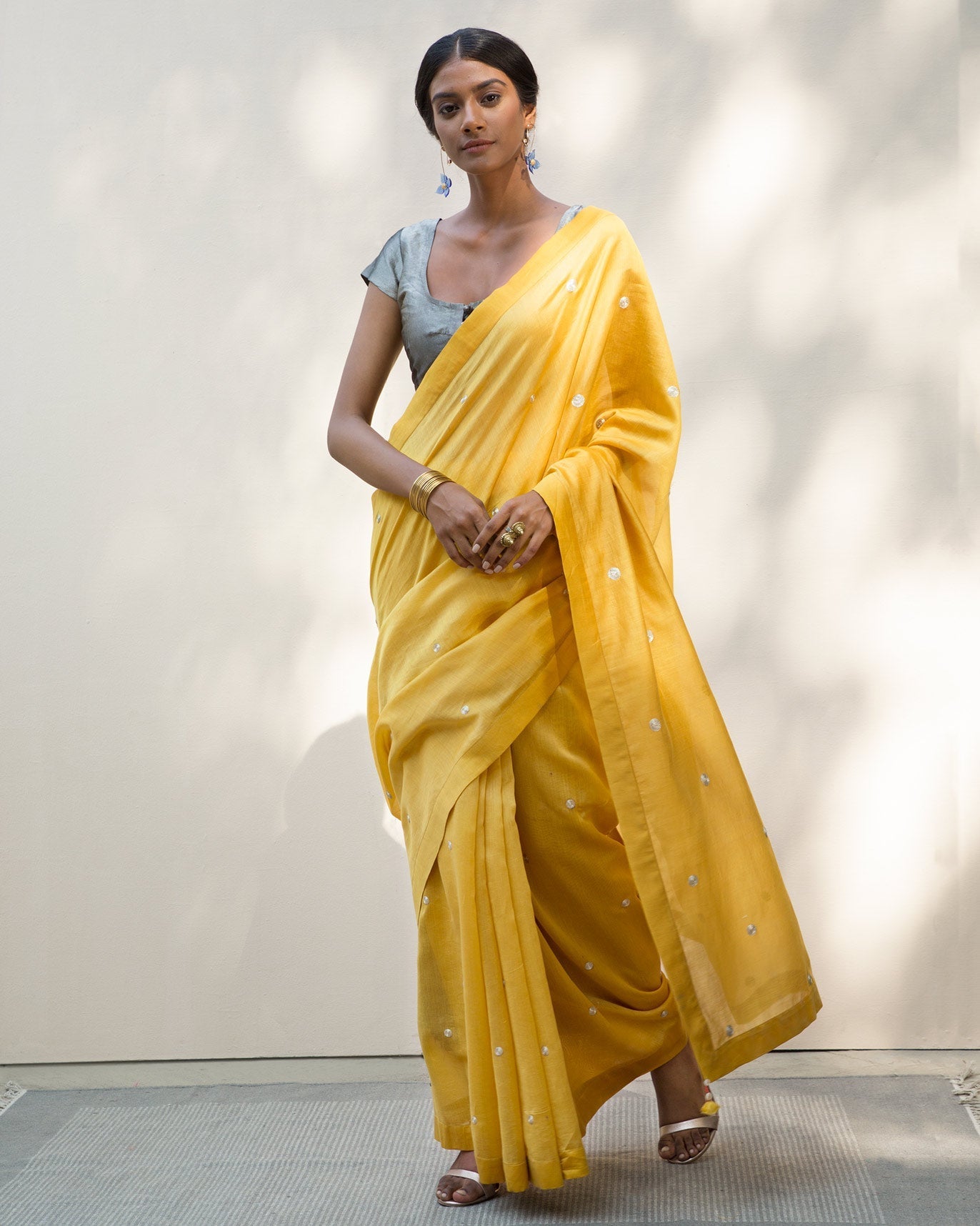 Ochre Zari Dot Sari