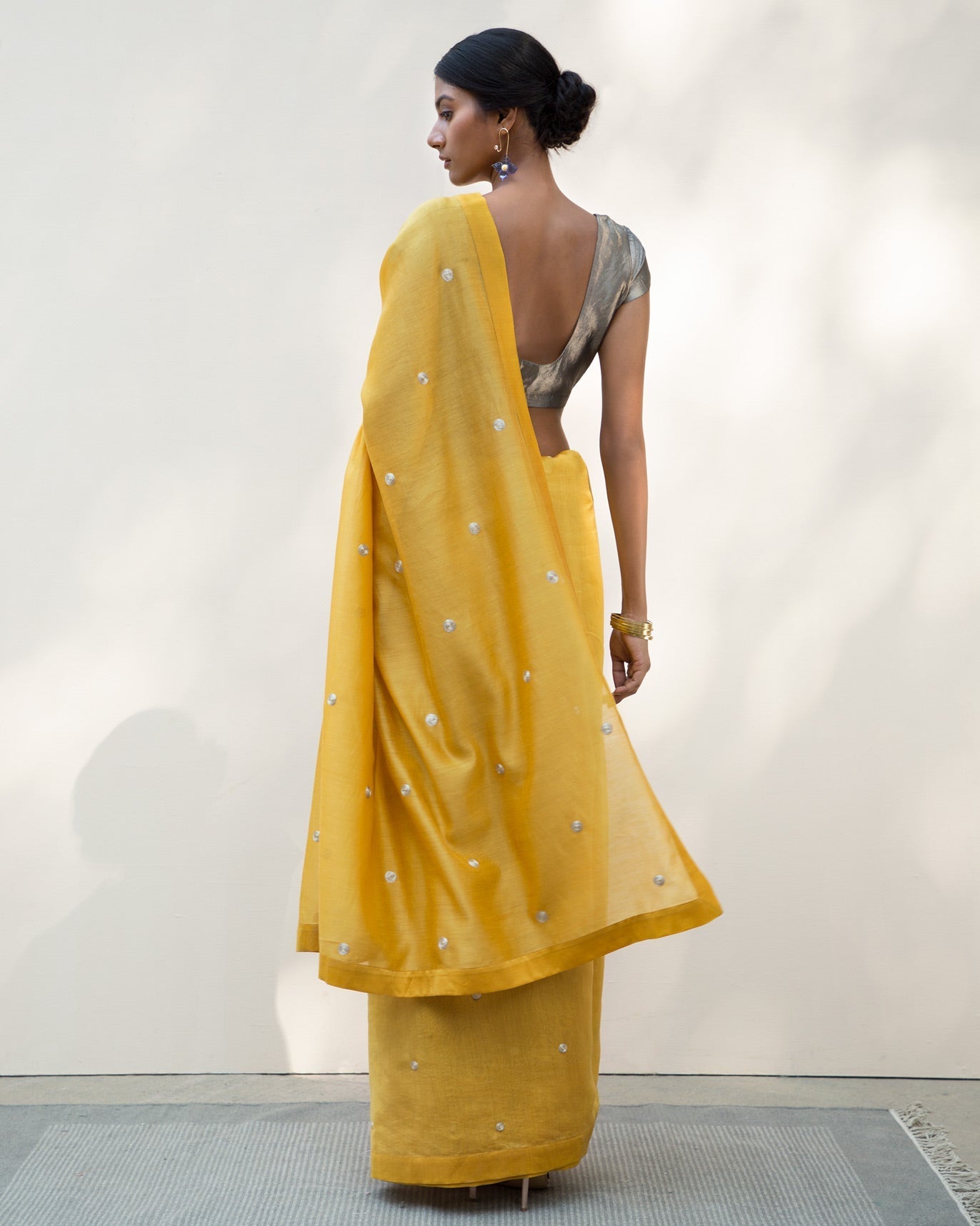 Ochre Zari Dot Sari