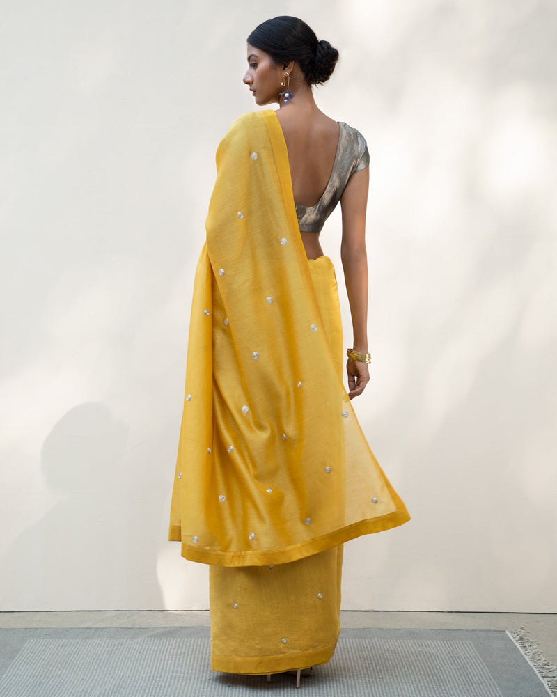 Ochre Zari Dot Sari