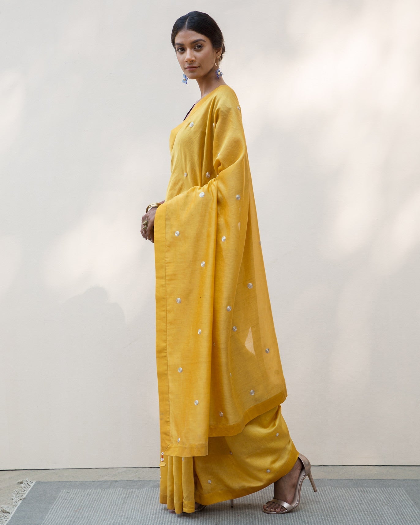 Ochre Zari Dot Sari