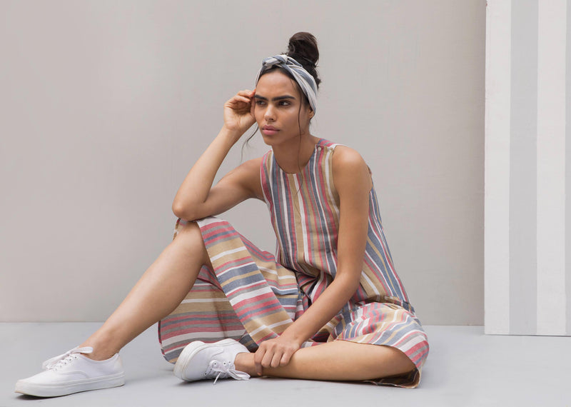 Fit & Flare Stripe Dress
