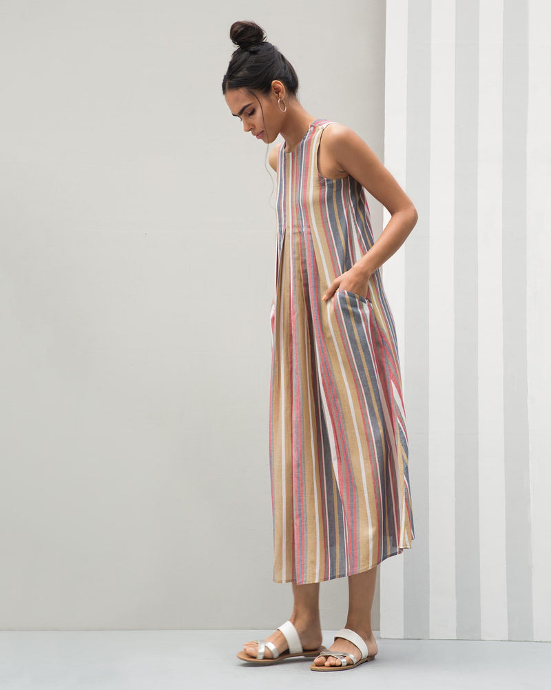 Fit & Flare Stripe Dress