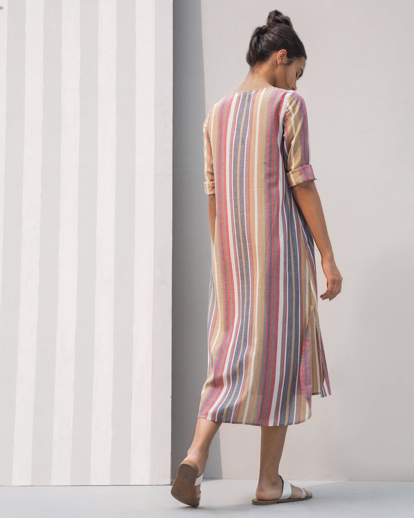 Boat Neck Stripe Dress