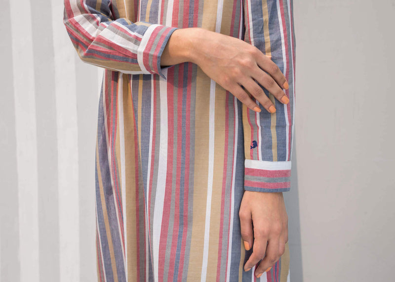 Boat Neck Stripe Dress