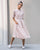 High Neck Stripe Dress - Red