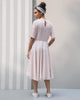 High Neck Stripe Dress - Red