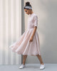 High Neck Stripe Dress - Red
