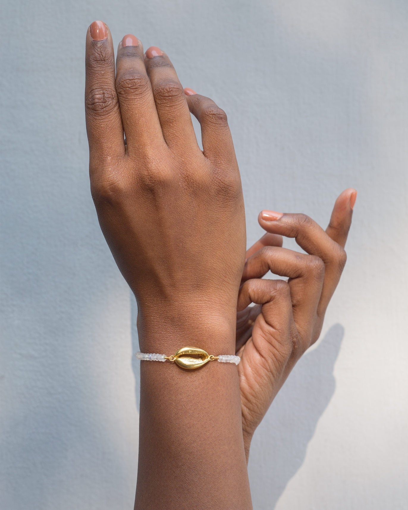 Cowri Rainbow Moonstone Bracelet