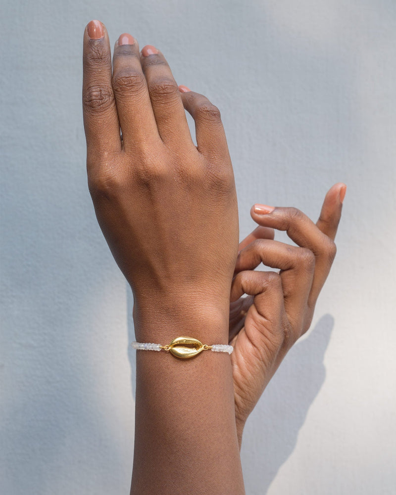 Cowri Rainbow Moonstone Bracelet