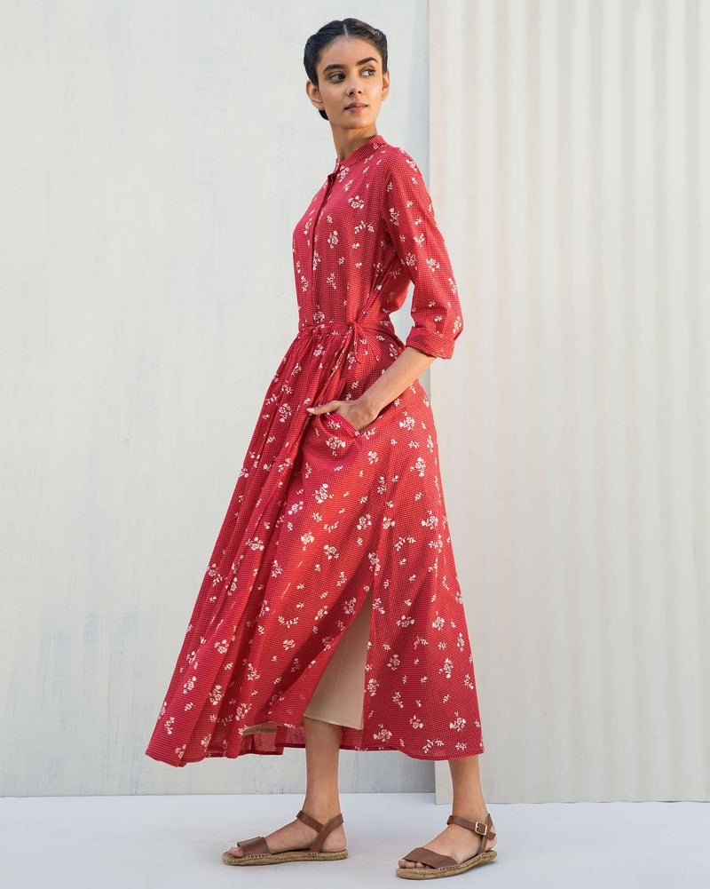 Gathered Drop Waist Dress