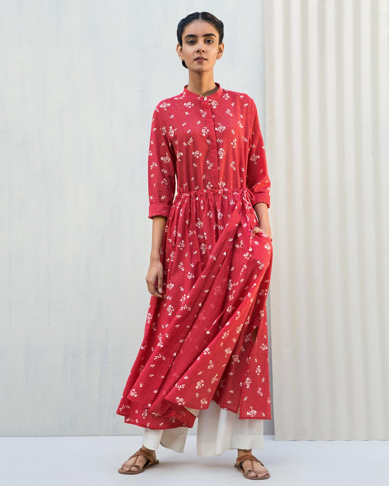Gathered Drop Waist Dress