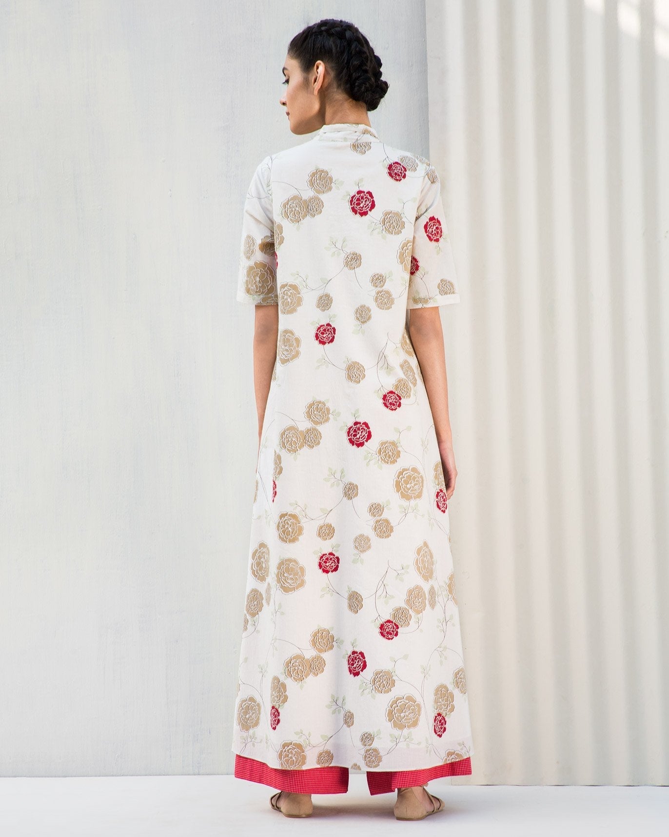 Gussette Slit Floral Kurta