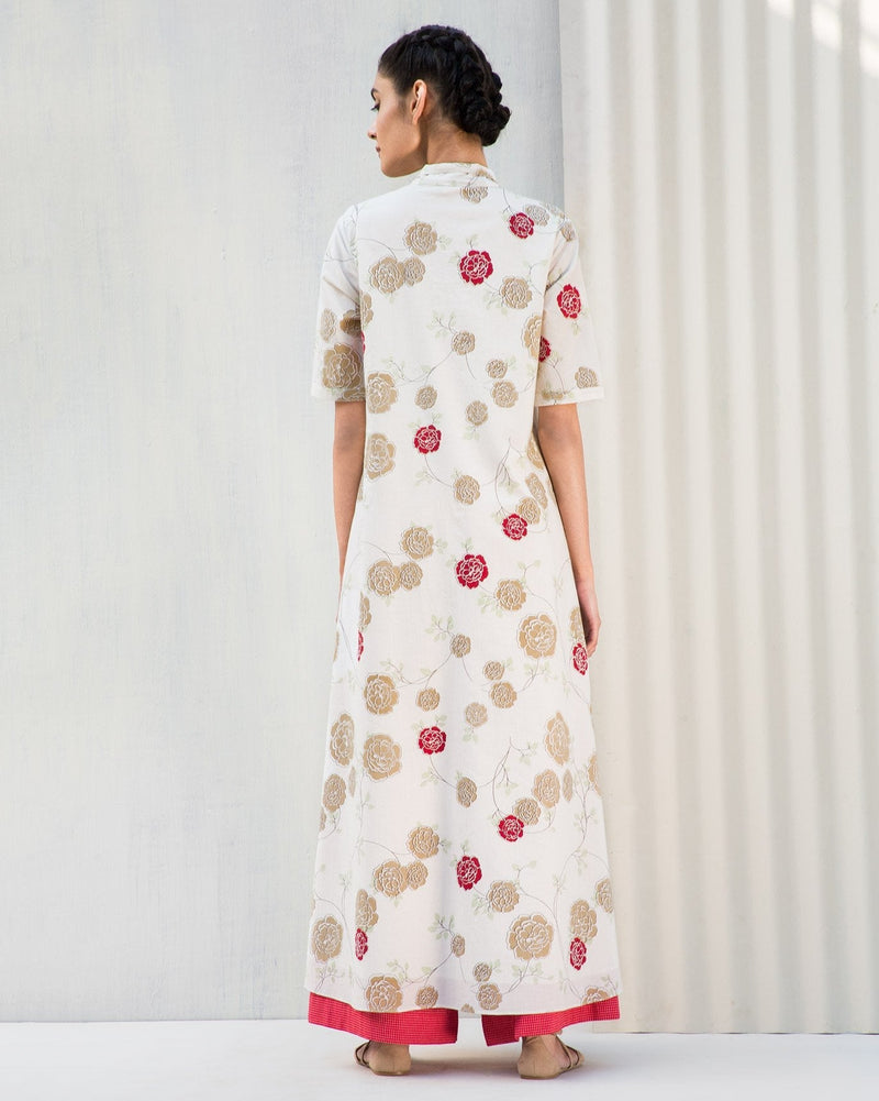 Gussette Slit Floral Kurta