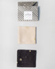 Peony & Stars Pocket Square - Ivory & Black(Set of 2)