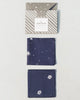 Peony & Stars Pocket Square - Blue (Set of 2)