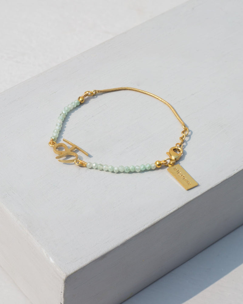 Alphabet K Amazonite Bracelet