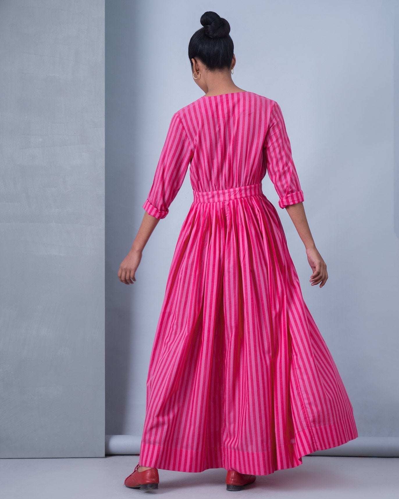 Nico Stripe Dress - Red & Pink