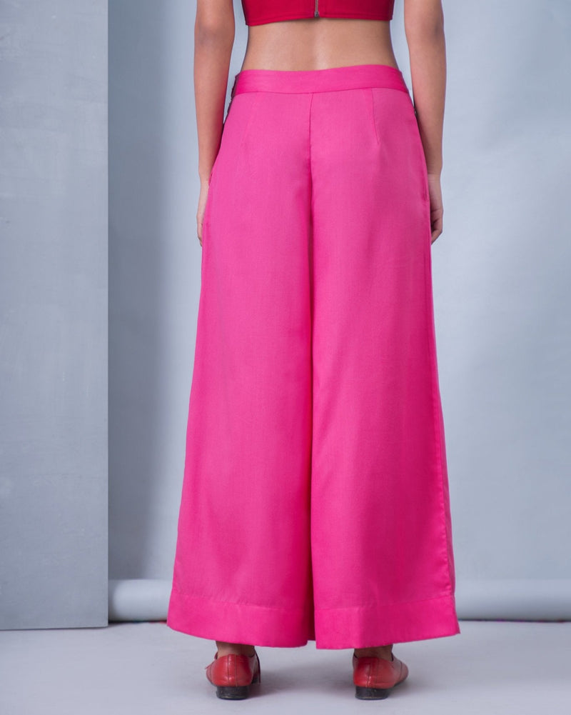 Pleated Overlap Pants