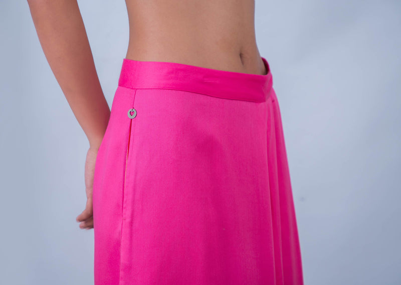 Pleated Overlap Pants