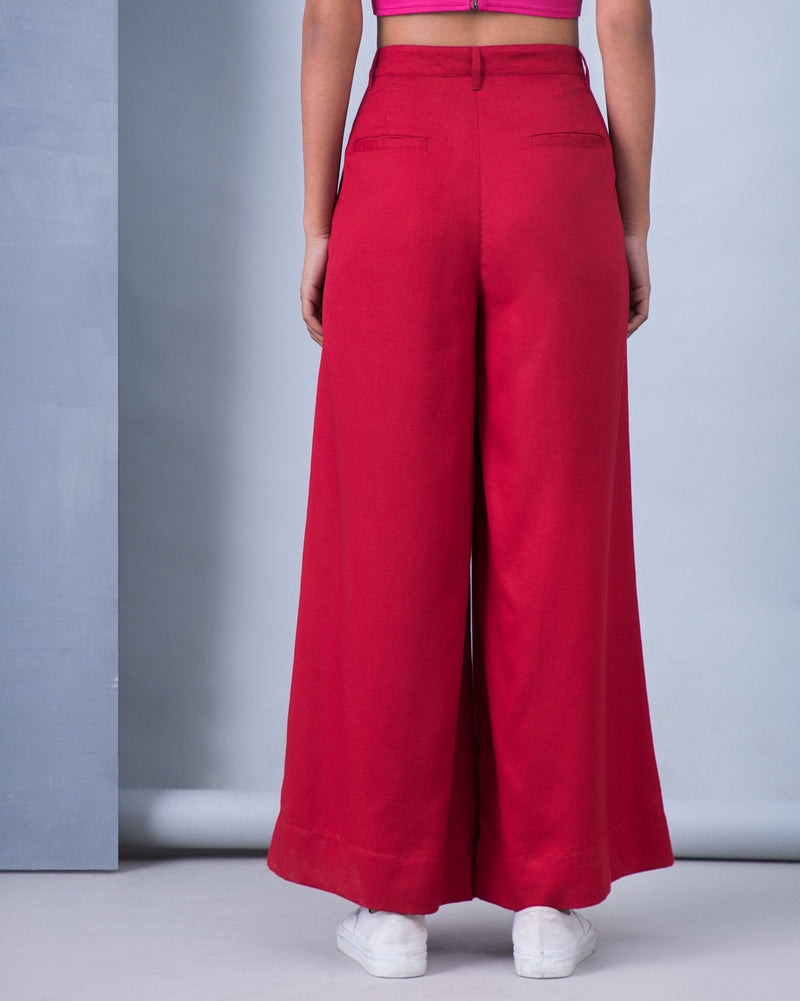 High Waist Pants - Red