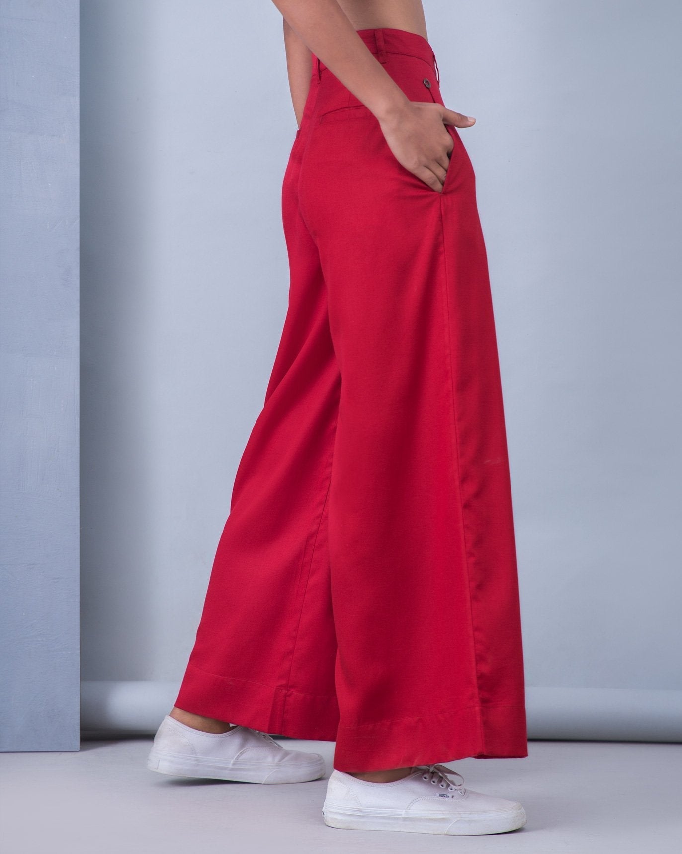 High Waist Pants - Red