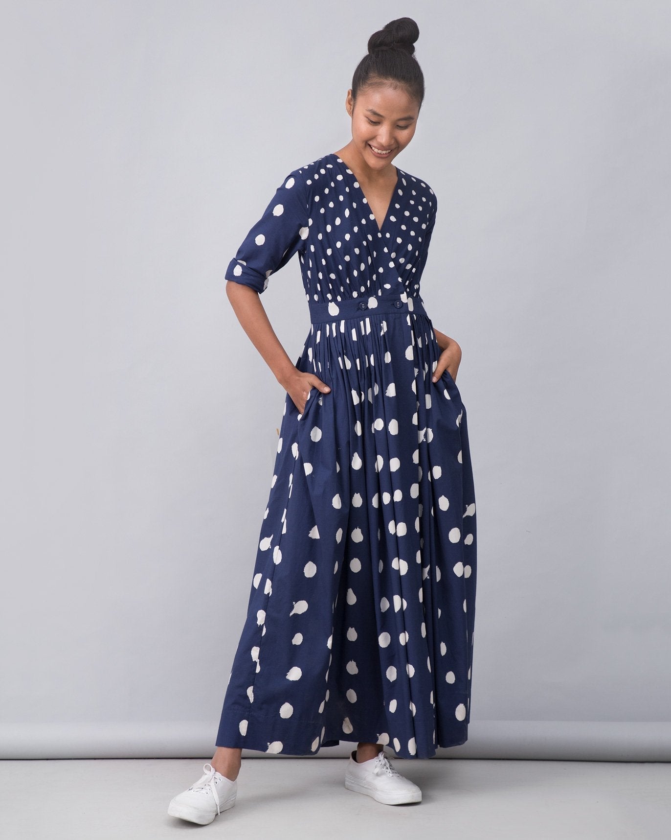 Nico Dress - Indigo & White