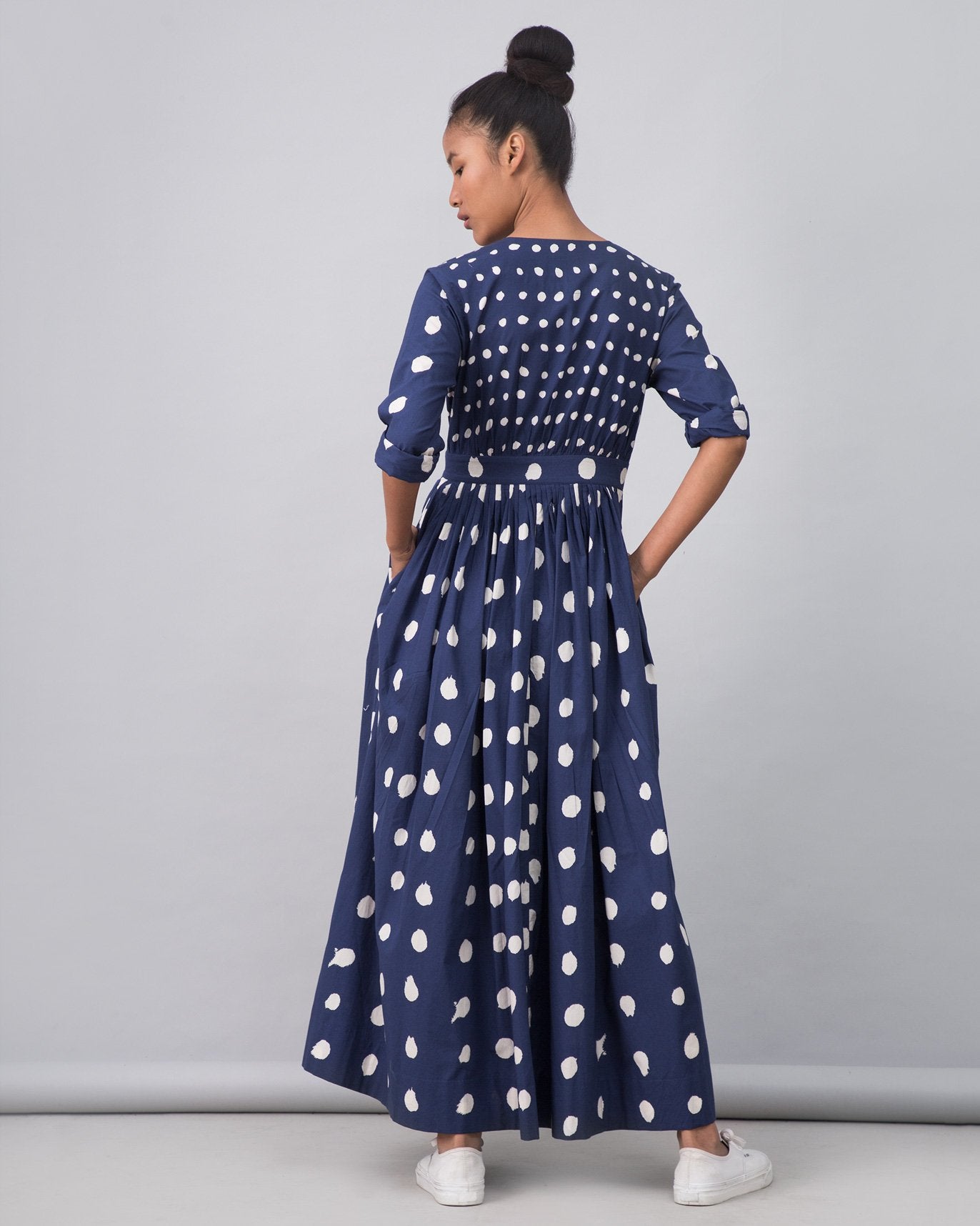 Nico Dress - Indigo & White