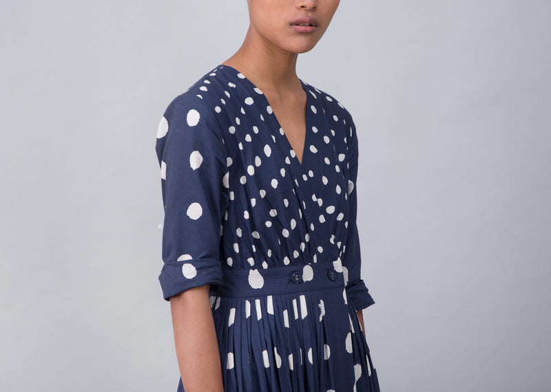 Nico Dress - Indigo & White