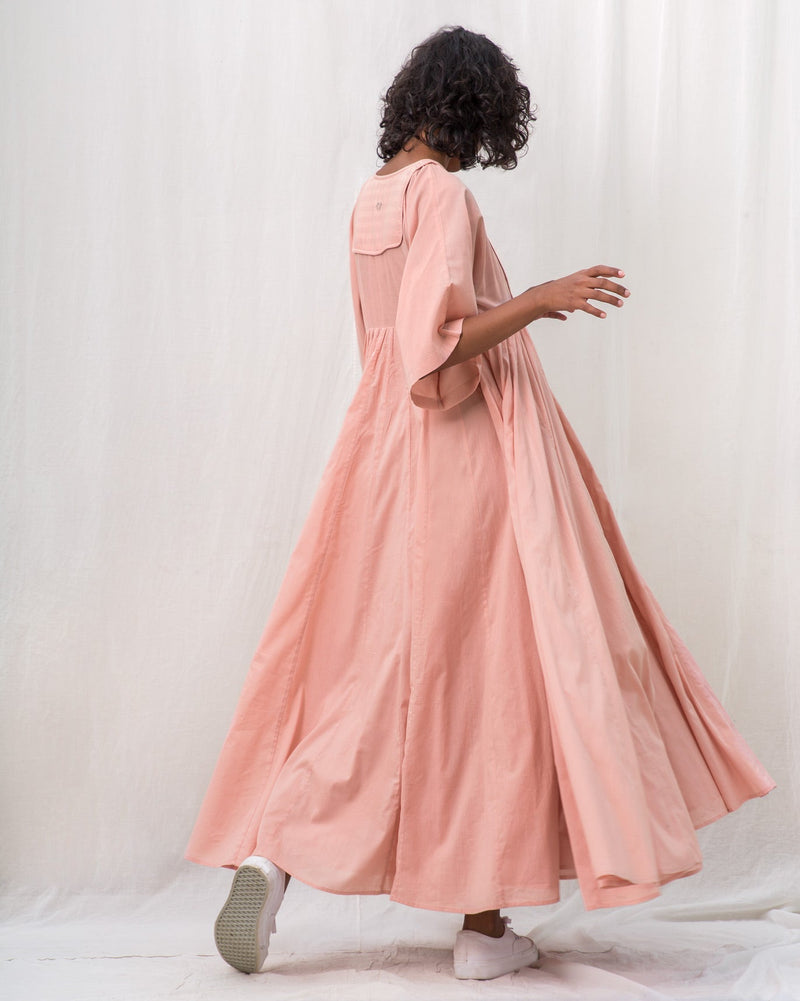 Rainy Season Dress - Pink & Ivory Stripe