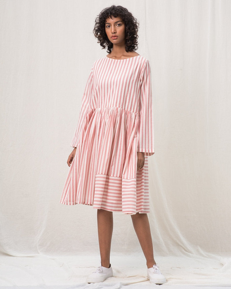 Rainy Season Stripe Dress - Pink