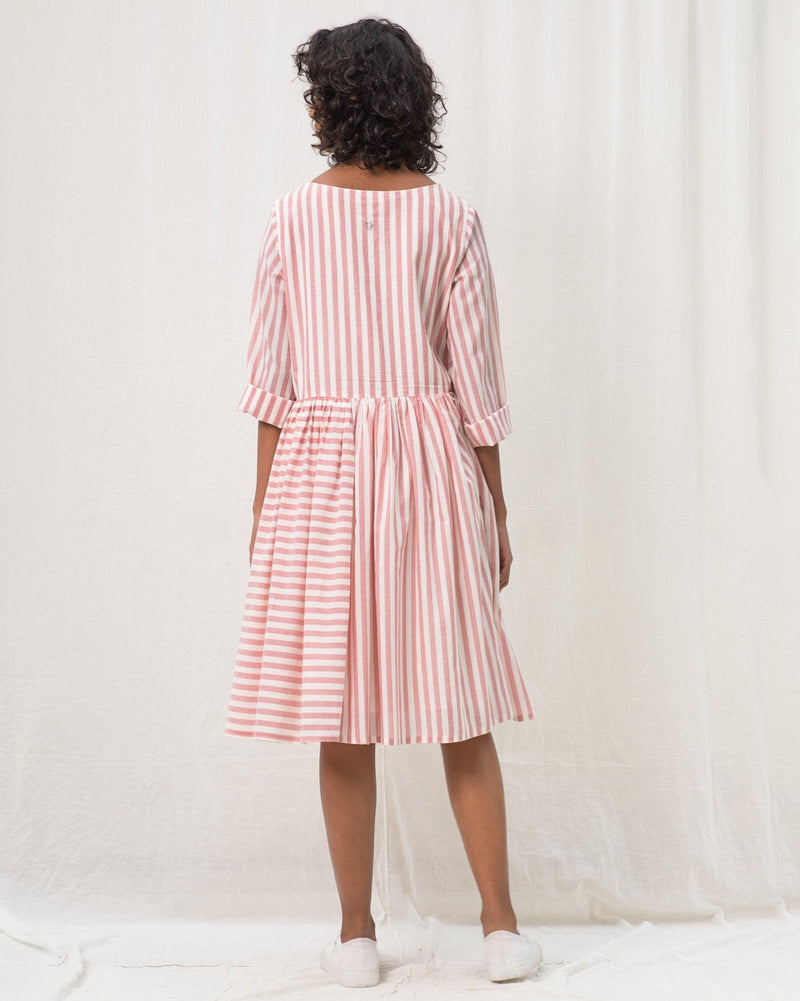 Rainy Season Stripe Dress - Pink