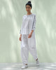Knee Pocket Pants - White & Grey