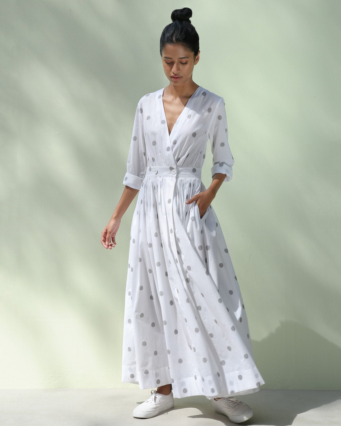 Nico Dress - Grey Ikat