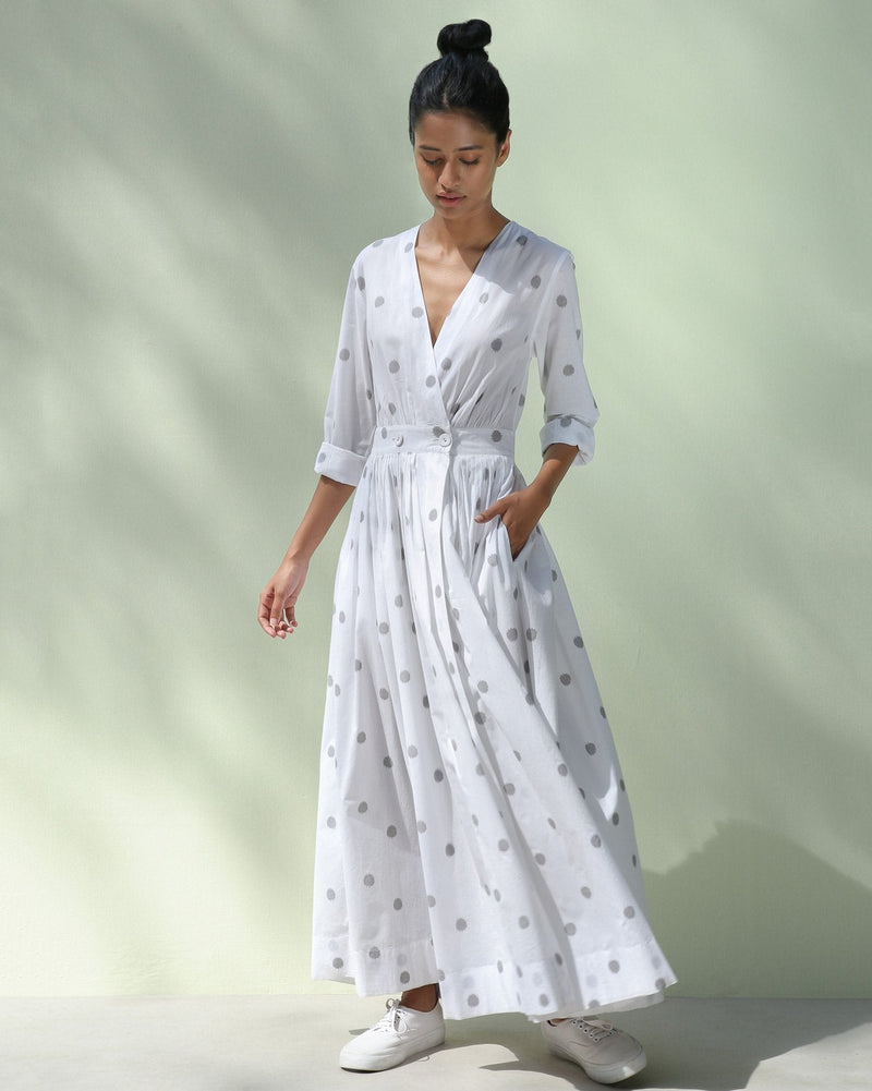 Nico Dress - Grey Ikat